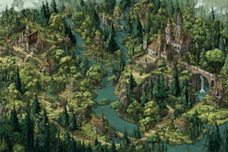 draw fantasy map illustration