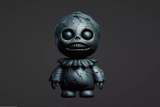 3d vinyl toy, creepy doll,3d anime print, stl, funko pop, 3d plushies, kay chain