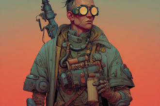 sci fi character illustration or sci fi character art