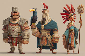 characters desing prehispnic and mythology