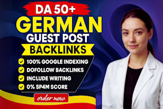 provide german da 50 plus dofollow backlinks german link building services
