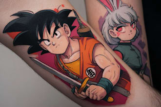 design comic cartoon anime tattoo design