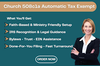 get your church 508c1a automatic tax exempt status assistance