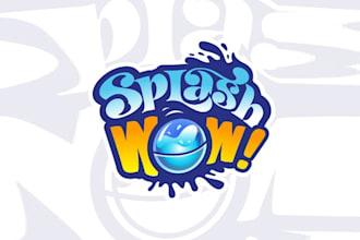 make amazing fun and wacky product logo for splash wow