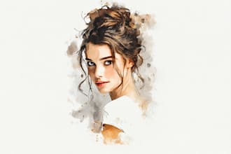 create portraits and illustrations the watercolor technique
