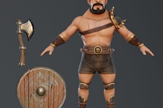 model stylized drawf character, unity game, bespoke weapon, zbrush sculptor, ue5