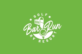 design amazing super logo for golf course and rv resort