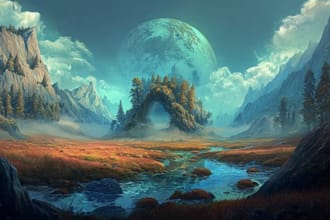 design a fantasy environment landscape
