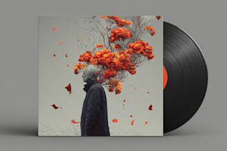 make an unique anime or cartoon album cover design