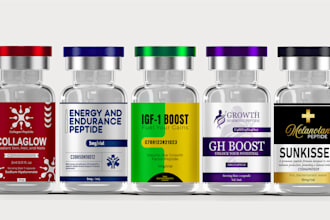 do peptide, vial, sarms, spray, ampoule, vaccine, medicine, label or logo