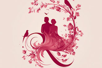 design fantasy engaged couples wedding logo