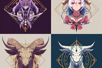 create logo designer anime, fantasy