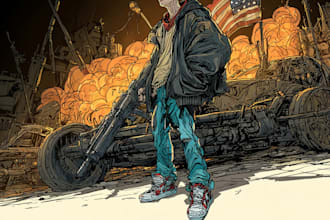 make illustration in american comic style