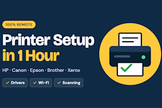 set up and fix your hp canon epson brother or xerox printer remotely