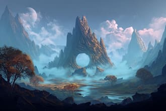 digitally paint fantasy landscape