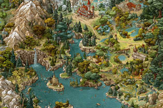 do fantasy map design vector map illustration city map