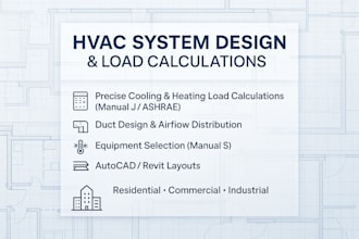hvac system design, duct sizing and load calculations with ashrae standards