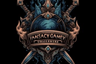design a custom fantasy gaming or youtube channel logo