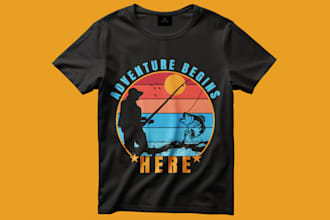 do hunting fishing hiking adventure custom t shirt design