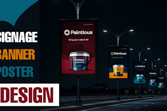 design professional shop signage, banner, or poster