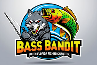 draw an aquatic or fishing logo for your business