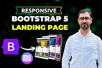 create a modern responsive landing page using bootstrap 5