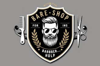 make a clean and classic barbershop logo