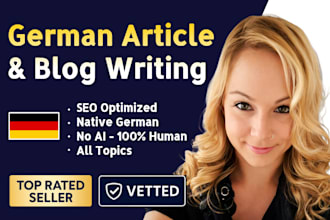 write SEO optimized german blog posts and articles