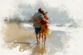 illustrate your wedding venue in watercolor realistically