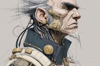 create scifi, fantasy, superhero character design