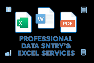 do accurate data entry, typing, and services in excel , word