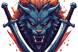 draw a fantasy game logo and branding