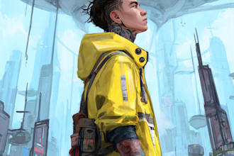 a sci fi character illustration or sci fi character