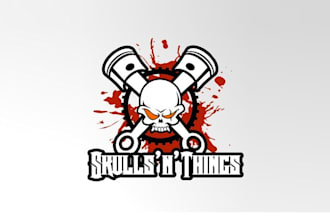 do biker style splashy masculine new logo for skulls things