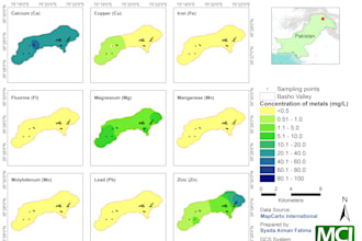 gis maps, spatial analysis, interpolation for research projects