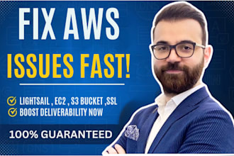 setup amazon AWS lightsail or ec2, s3 bucket, and fix AWS issues