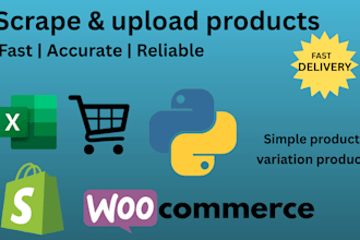scrape products and upload them to shopify or woocommerce