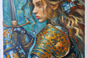 create a hand painted oil painting on canvas