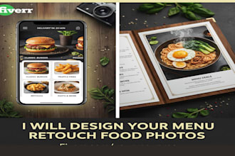 design your menu and retouch food photos