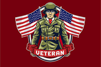 design vintage veteran logo or redesign with fast delivery