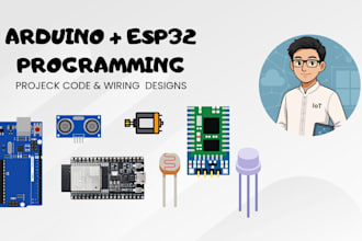 code your arduino or esp32 and sensors iot projeck