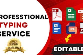 do a fast typing service, retype scanned documents, manual typing