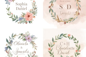 do custom wedding monogram, wedding initials logo design