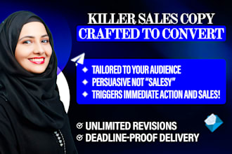 write high converting copy for sales funnel as copywriter