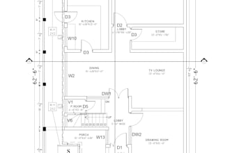 draft architectural floor plans and elevations in autocad