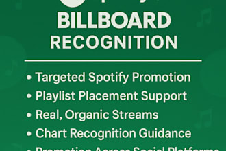 organic music promotion for spotify billboard chart recognition