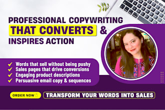 do copywriting for landing page, sales page, sales funnels