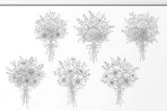 make fine line flower bouquet designs
