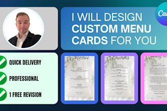 design a custom menu for your business, party or event in canva