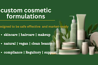 develop cosmetic formulation, skin care products and organic beauty products